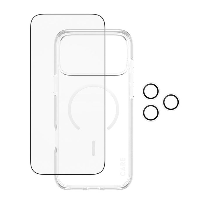 ชุดปกป้อง iPhone 17 Pro Max ครบเซ็ต PanzerGlass เคสใสทนแรงกระแทก + ฟิล์มกันรอย