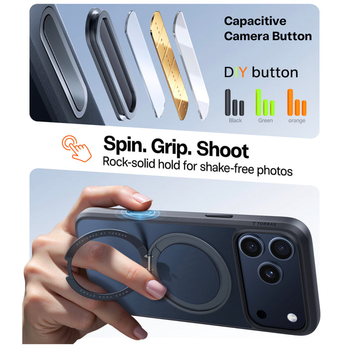 Torras Ostand R Series เคสใส iPhone 17 Pro Max ดีไซน์เพรียวบาง ขาตั้งปรับหมุน 360°