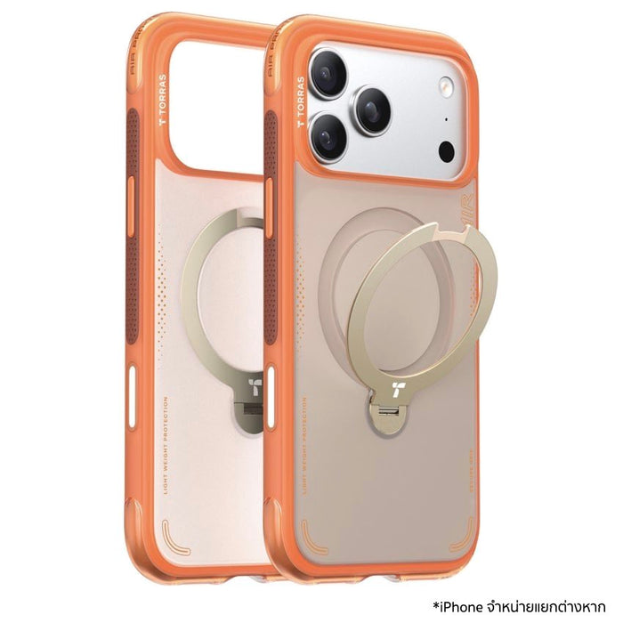 เคสกันกระแทก iPhone 17 Pro Max Torras Ostand Spin Air Series - Horizon Orange