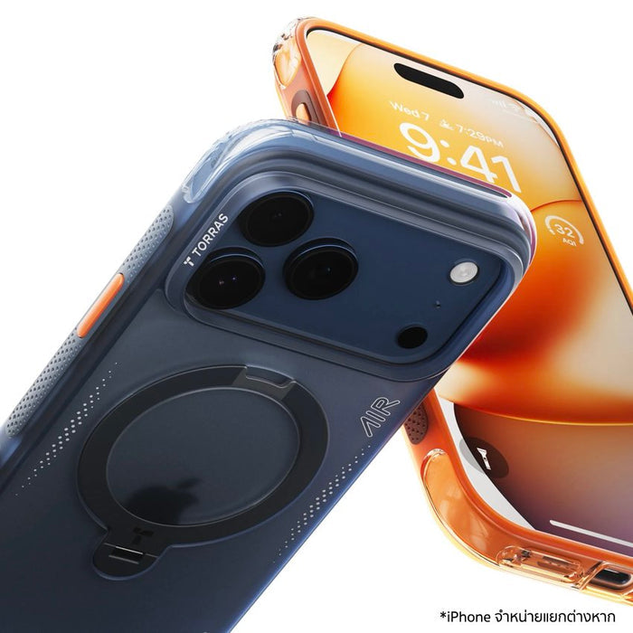 เคสกันกระแทก iPhone 17 Pro Max Torras Ostand Spin Air Series - Horizon Orange