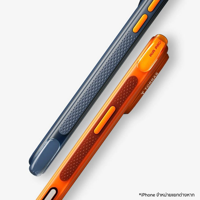 เคสกันกระแทก iPhone 17 Pro Max Torras Ostand Spin Air Series ปกป้องรอบด้านด้วยเทคโนโลยี AirMAX Airbag ขาตั้งหมุนได้ 360° และแม่เหล็กแรงสูง รองรับ MagSafe อย่างมั่นคง