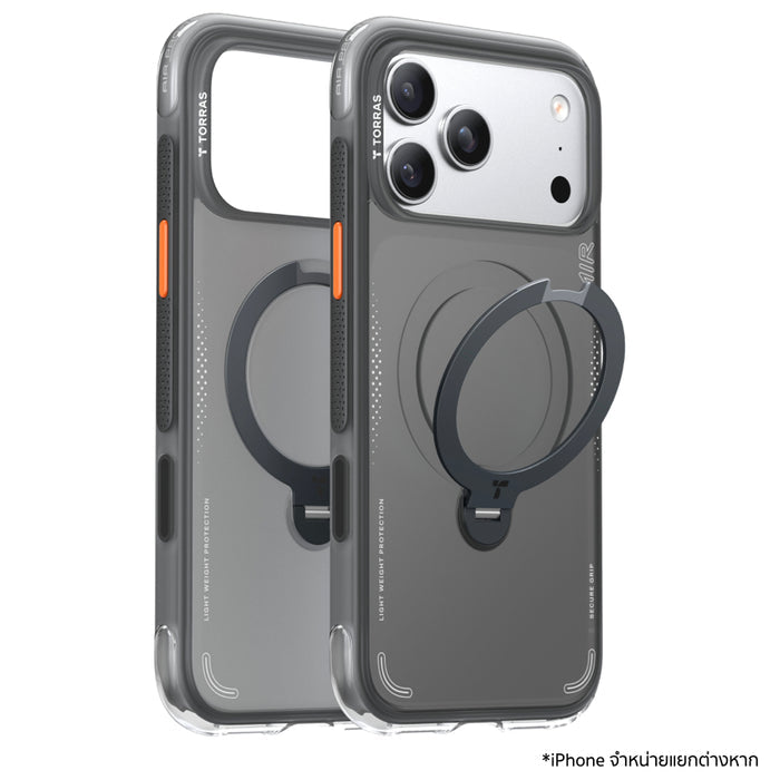 เคสกันกระแทก iPhone 17 Pro Max Torras Ostand Spin Air Series ดีไซน์บางเบา แข็งแรง ทนทาน พร้อมขาตั้งหมุน 360° ใช้งานสะดวกทุกมุมมอง