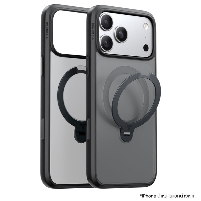 เคสกันกระแทก iPhone 17 Pro Max Torras Ostand Spin Series - Black ขาตั้งหมุนได้ 360° ดีไซน์แข็งแรง ทนทาน รองรับการชาร์จไร้สาย