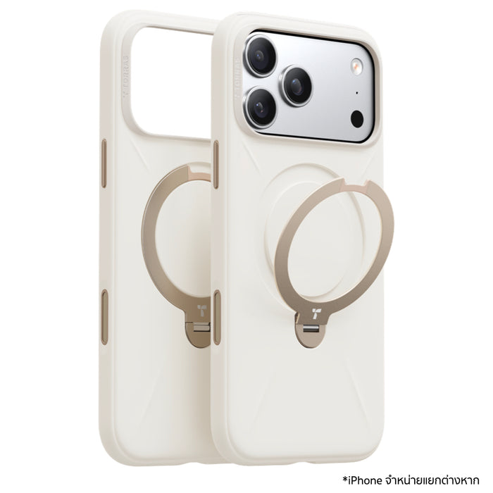 เคสกันกระแทก iPhone 17 Pro Max Torras Ostand Spin Silicone Series สี Pearl White  ขาตั้งหมุน 360° ซิลิโคน ROHS กันลื่น ป้องกันรอยขีดข่วน