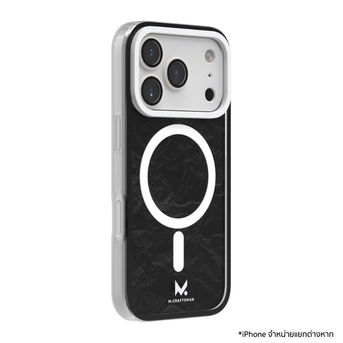 เคสกันกระแทก iPhone 17 Pro M.Craftsman Double Layer Case + Camera Lens - Crease Black