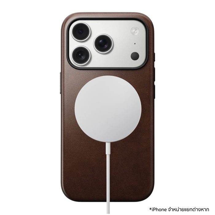 เคสป้องกัน iPhone 17 Pro หนัง Horween แบรนด์ Nomad สี Rustic Brown