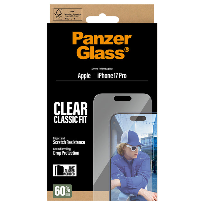 ฟิล์มกระจก PanzerGlass iPhone 17 Pro รุ่น Classic Fit ป้องกันรอยเต็มจอ