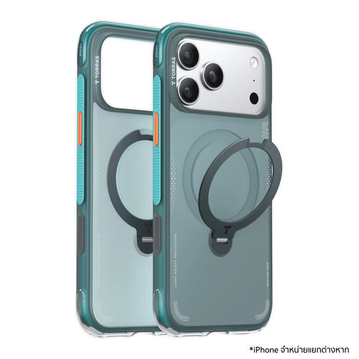 เคสกันกระแทก iPhone 17 Pro Torras Ostand Spin Air Series - Glacier Green