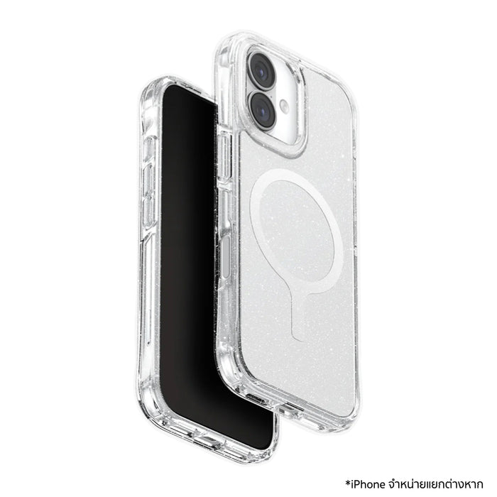 UNIQ MagClick LifePro Extreme iPhone 17 เคสกันกระแทก พร้อมมุม AirLite ขอบเลนส์ยกสูง กลิตเตอร์ 3D และรองรับชาร์จไร้สาย MagClick