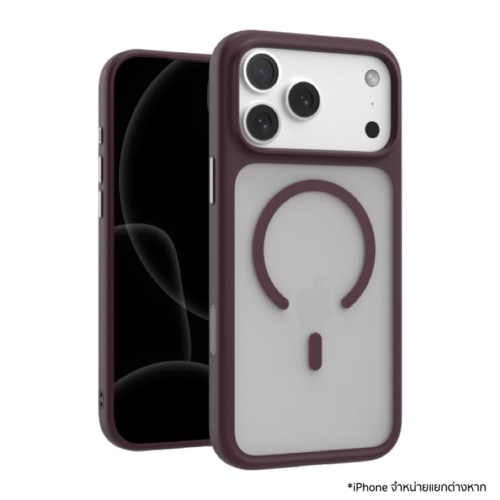 เคส iPhone 18 Pro / 17 Pro POWER SUPPORT Air Jacket Mag Frost Camera Button - Burgundy