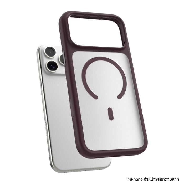 เคส iPhone 18 Pro / 17 Pro POWER SUPPORT Air Jacket Mag Frost Camera Button - Burgundy
