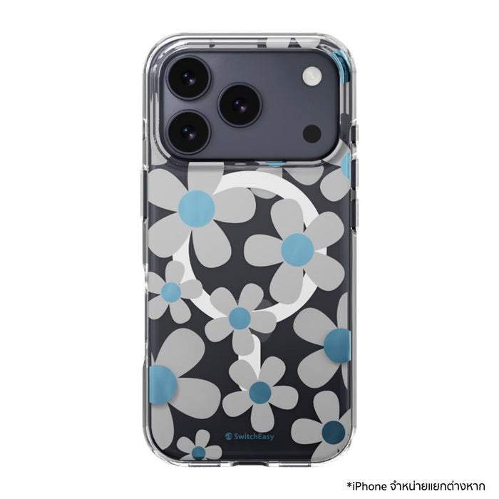 เคสกันกระแทก iPhone 18 Pro / 17 Pro Switcheasy Fleur M 3D Pattern - Blue Gray