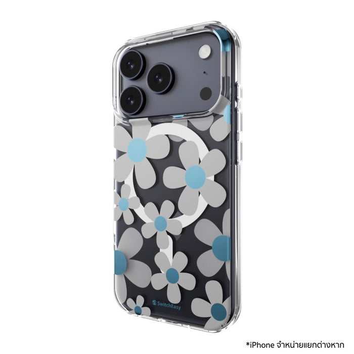 เคสกันกระแทก iPhone 18 Pro / 17 Pro Switcheasy Fleur M 3D Pattern - Blue Gray