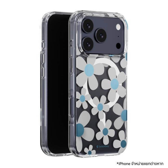 เคสกันกระแทก iPhone 18 Pro / 17 Pro Switcheasy Fleur M 3D Pattern - Blue Gray