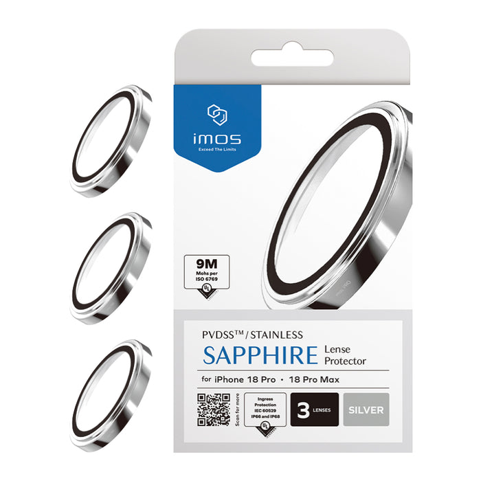 IMOS Sapphire Lens Protector Stainless for iPhone 18 Pro/18 Pro Max - Silver