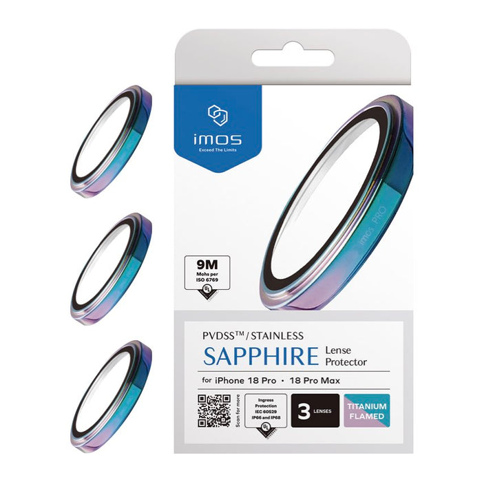 IMOS Sapphire Lens Protector Stainless for iPhone 18 Pro/18 Pro Max - Titanium Flame