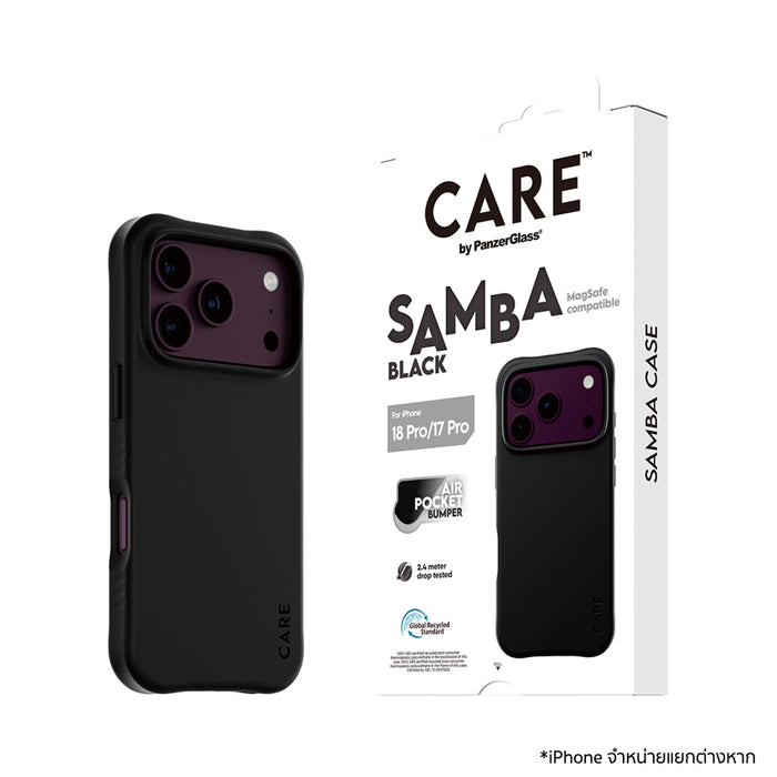 เคสไอโฟน Fashionable Samba MagSafe for iPhone 18 Pro - Black กันกระแทก 2.4 เมตร  แบรนด์ CARE by PanzerGlass