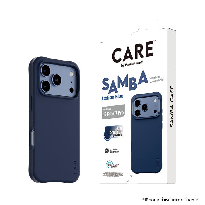 เคสไอโฟน Fashionable Samba MagSafe for iPhone 18 Pro - Blue กันกระแทก 2.4 เมตร แบรนด์ CARE by PanzerGlass