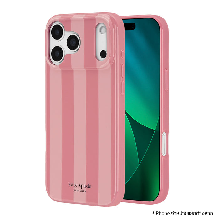 เคสกันกระแทก iPhone 18 Pro Kate Spade Prints รองรับ MagSafe - Bold Stripe Rose Coral
