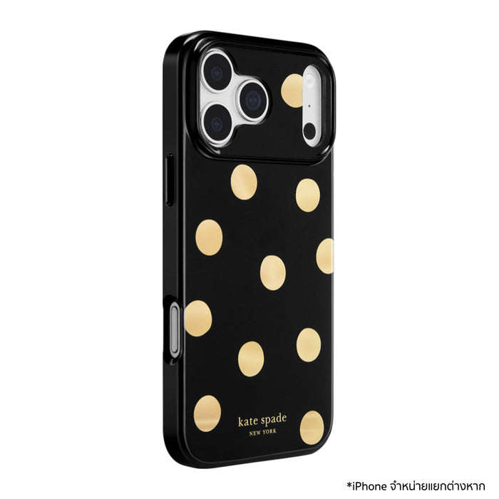 เคสกันกระแทก KATE SPADE Prints Mag สำหรับ iPhone 18 Pro ดีไซน์ Metallic Classic Dot พร้อม MagSafe และกันกระแทกสูงสุด 12 ฟุต