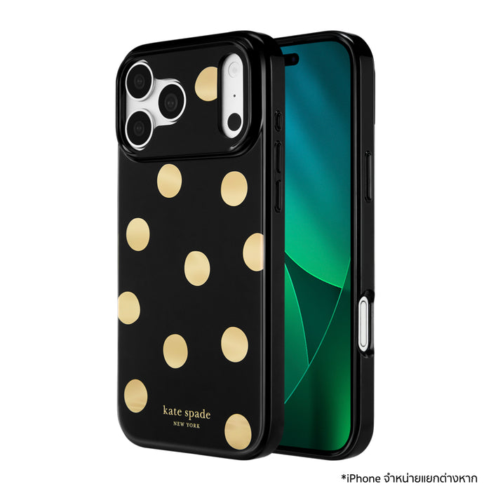 เคสกันกระแทก KATE SPADE Prints Mag สำหรับ iPhone 18 Pro ดีไซน์ Metallic Classic Dot พร้อม MagSafe และกันกระแทกสูงสุด 12 ฟุต