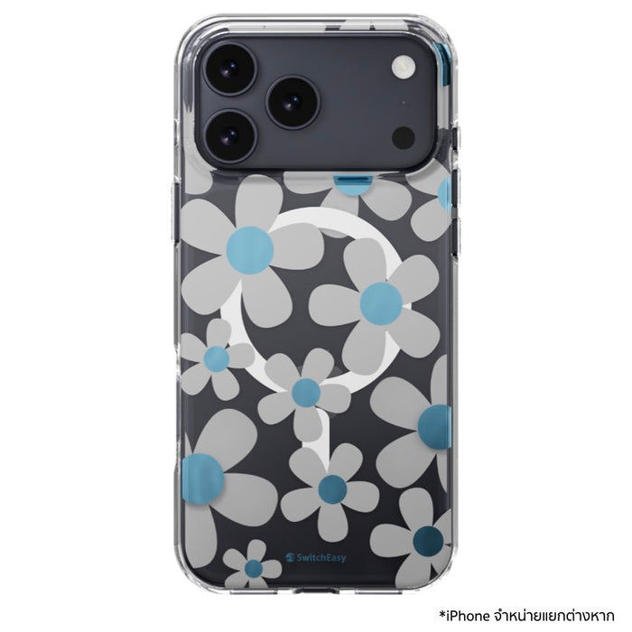 เคสกันกระแทก iPhone 18 Pro Max / 17 Pro Max Switcheasy Fleur M 3D Pattern - Blue Gray
