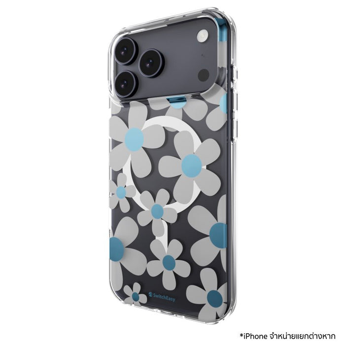 เคสกันกระแทก iPhone 18 Pro Max / 17 Pro Max Switcheasy Fleur M 3D Pattern - Blue Gray