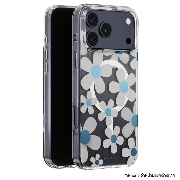 เคสกันกระแทก iPhone 18 Pro Max / 17 Pro Max Switcheasy Fleur M 3D Pattern - Blue Gray