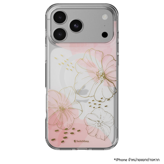 เคสกันกระแทก iPhone 18 Pro Max / 17 Pro Max Switcheasy Fleur M 3D Pattern - Gold