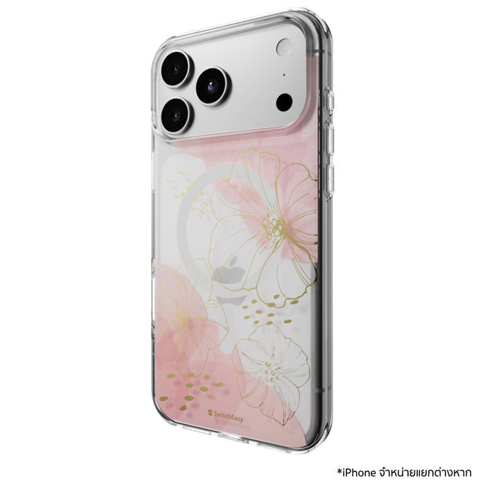 เคสกันกระแทก iPhone 18 Pro Max / 17 Pro Max Switcheasy Fleur M 3D Pattern - Gold