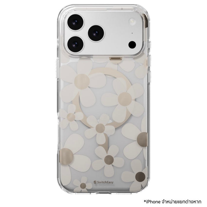 เคสกันกระแทก iPhone 18 Pro Max / 17 Pro Max Switcheasy Fleur M 3D Pattern - Golden Gray