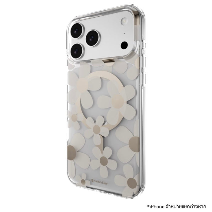 เคสกันกระแทก iPhone 18 Pro Max / 17 Pro Max Switcheasy Fleur M 3D Pattern - Golden Gray