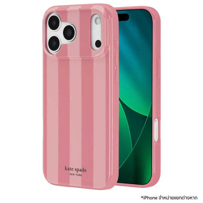 เคสกันกระแทก iPhone 18 Pro Max Kate Spade Prints รองรับ MagSafe - Bold Stripe Rose Coral