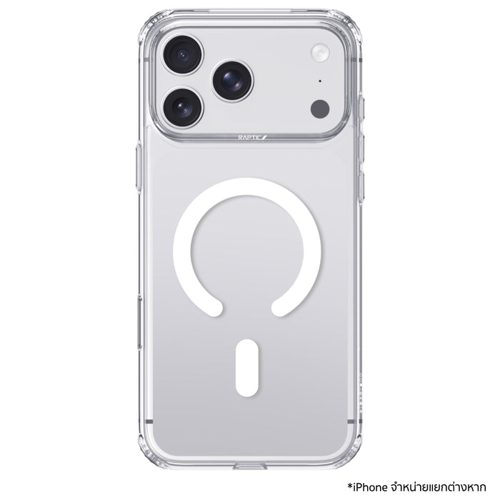 RAPTIC Air Clear MagSafe Case สำหรับ iPhone 18 Pro Max กันกระแทกระดับ Military-grade สูงสุด 2 ม. พร้อมระบบ Micro-Airbag 4 มุม ปุ่มไม่สั่น