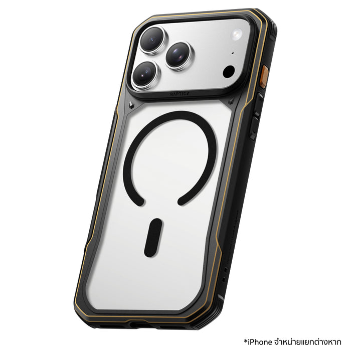 เคส iPhone 18 Pro Max RAPTIC Shield Evo MagSafe แข็งแรง กันกระแทกระดับ Military Grade สูงสุด 3 ม. พร้อมปุ่มโลหะและสายคล้องสำหรับสายลุย