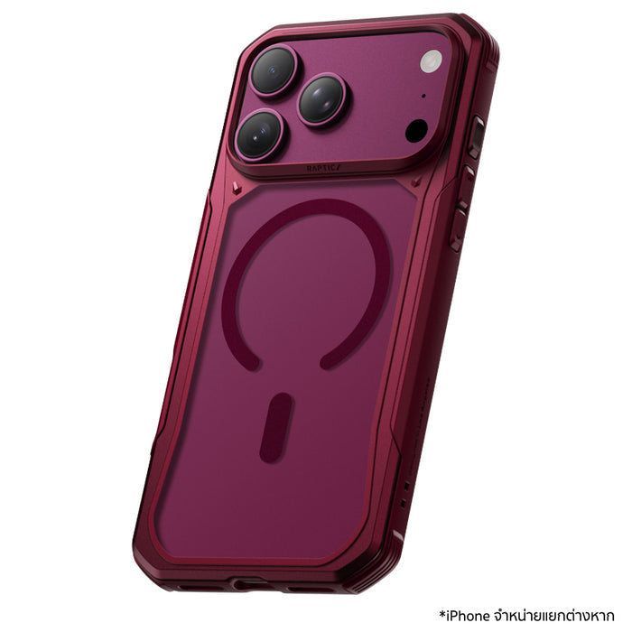 เคส iPhone 18 Pro Max RAPTIC Shield Evo MagSafe แข็งแรง กันกระแทกระดับ Military Grade สูงสุด 3 ม. พร้อมปุ่มโลหะและสายคล้องสำหรับสายลุย