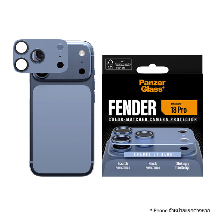 ฟิล์มกระจกป้องกันเลนส์ Panzerglass Fender for iPhone 18 Pro - Light Blue