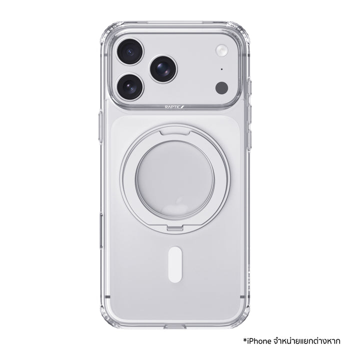 RAPTIC Air Stand MagSafe Case สำหรับ iPhone 18 Pro กันกระแทกระดับ Military-grade สูงสุด 2 ม. พร้อมขาตั้ง 360° หมุนได้