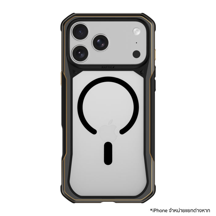 เคส iPhone 18 Pro RAPTIC Shield Evo MagSafe แข็งแรง กันกระแทกระดับ Military Grade สูงสุด 3 ม. พร้อมปุ่มโลหะและสายคล้องสำหรับสายลุย