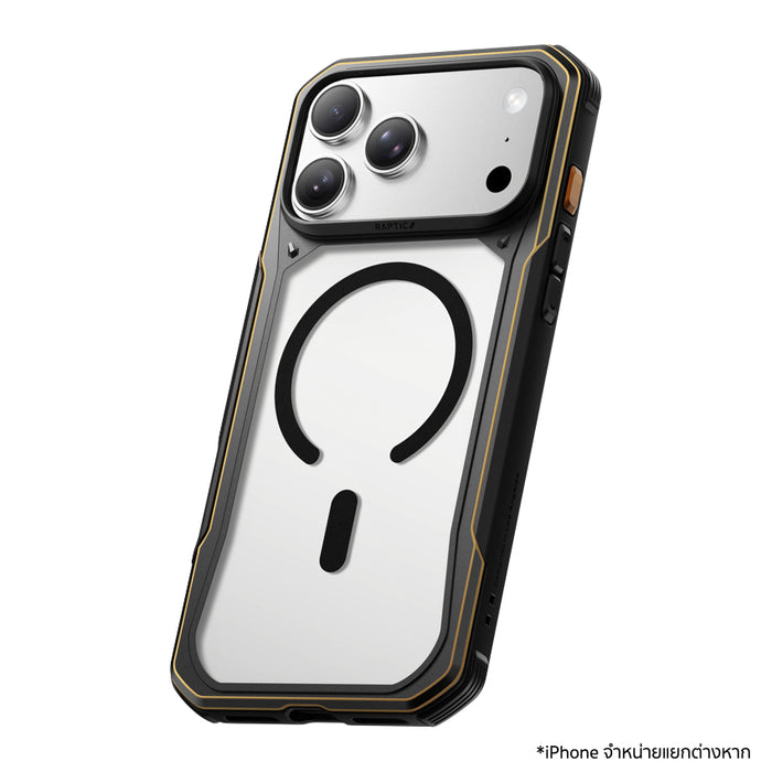 เคส iPhone 18 Pro RAPTIC Shield Evo MagSafe แข็งแรง กันกระแทกระดับ Military Grade สูงสุด 3 ม. พร้อมปุ่มโลหะและสายคล้องสำหรับสายลุย