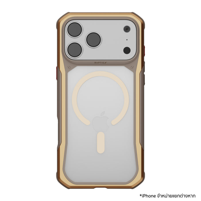 เคส iPhone 18 Pro RAPTIC Shield Evo MagSafe แข็งแรง กันกระแทกระดับ Military Grade สูงสุด 3 ม. พร้อมปุ่มโลหะและสายคล้องสำหรับสายลุย