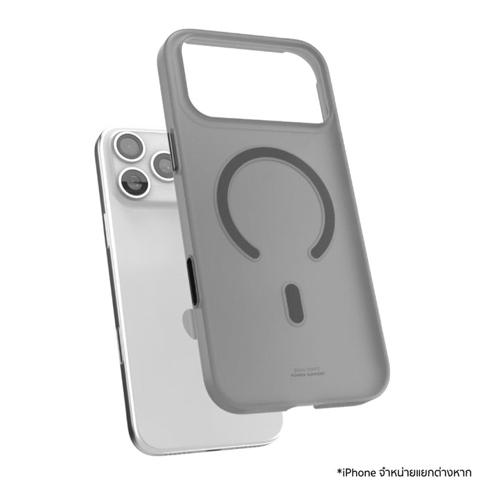POWER SUPPORT Air Jacket Mag for iPhone 18 Pro / 17 Pro-สีเทา