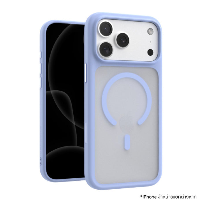 เคส iPhone 18 Pro/17 Pro POWER SUPPORT Air Jacket Mag Frost Camera Button - Ice Blue