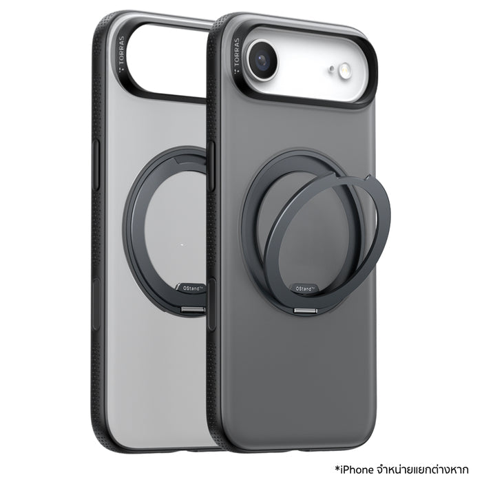 เคส iPhone Air Torras Ostand R Fitness Series สีดำ กันกระแทกทนทาน ขาตั้งหมุนได้ 360° รองรับ MagSafe ปกป้องรอบด้านอย่างมั่นใจ
