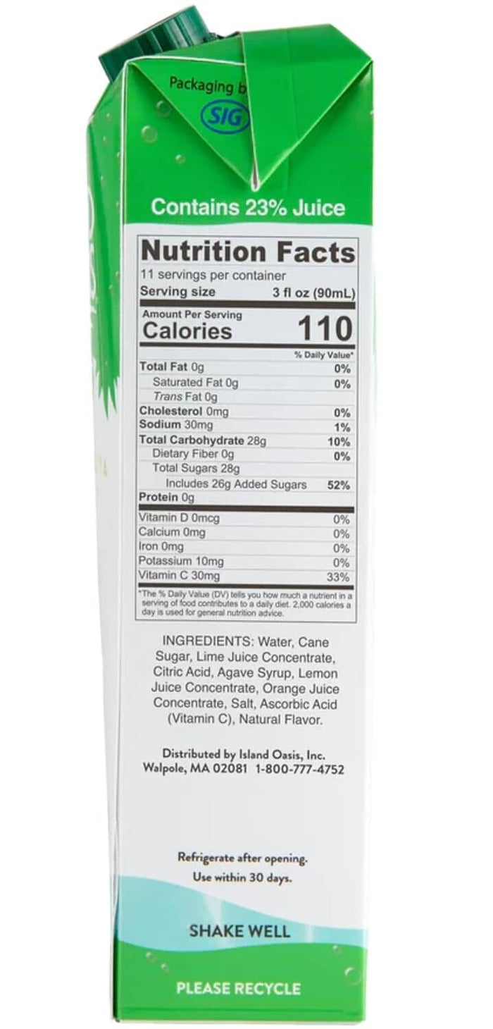 Island Oasis Margarita Drink Mix, 1 Liter Island Oasis