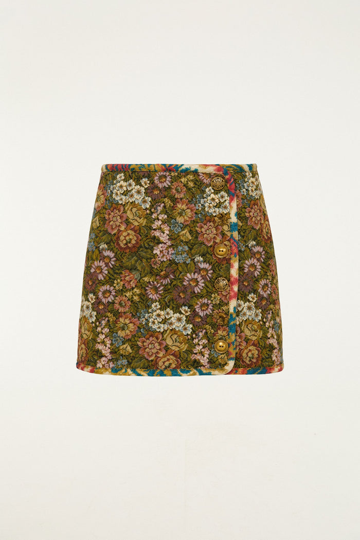 Jacquard Arabesque Matelasse Mini Skirt