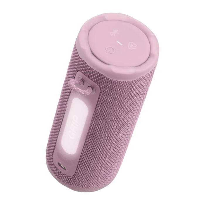 ลำโพงพกพา JBL GRIP สีชมพู กันน้ำและทนทานต่อการใช้งานกลางแจ้ง