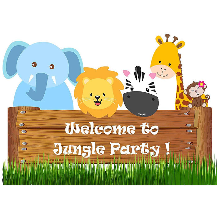Jungle Theme Party Decoration Wall Posters - 1 Feet (Set of 5+1) - Chirukaanuka