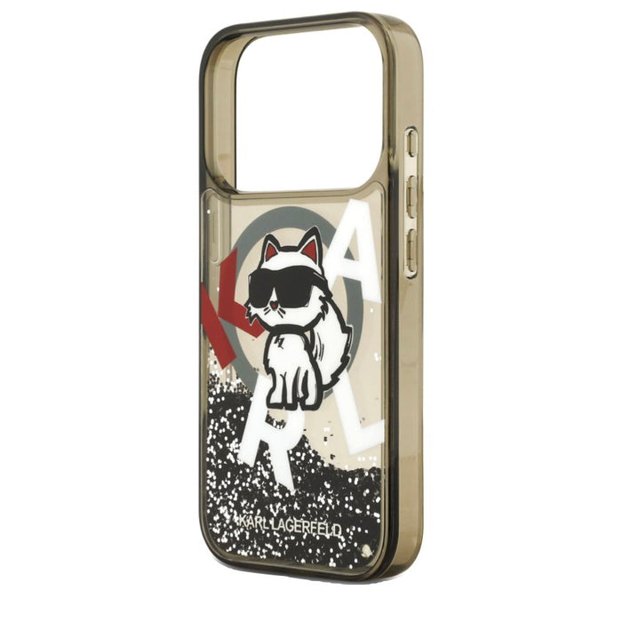 เคสกันกระแทก KARL Scattered Choupette Liquid Glitter MagSafe สำหรับ iPhone 17 Pro Max - Black