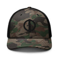 Linchpin Camo trucker hat (Black logo)